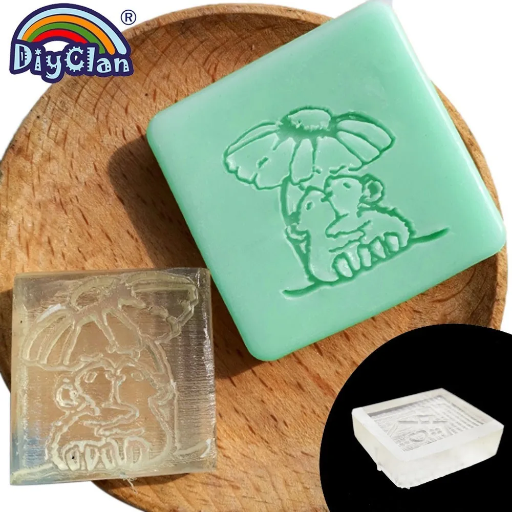 Marmot style handmade resin soap stamp custom DIY new resin Soap printed mold pattern Cartoon mouse soap chapter Z0107LS - Цвет: No handle