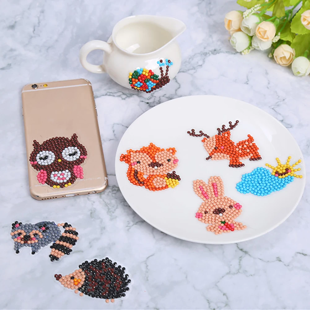 10 шт. лесных животных Смола Стразы DIY алмазная живопись телефонные наклейки для