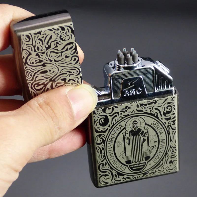 Новая JLBS156 двойная дуговая зажигалка, ветрозащитная электронная usb-зажигалка для перезарядки сигарет, электрическая сигарная зажигалка