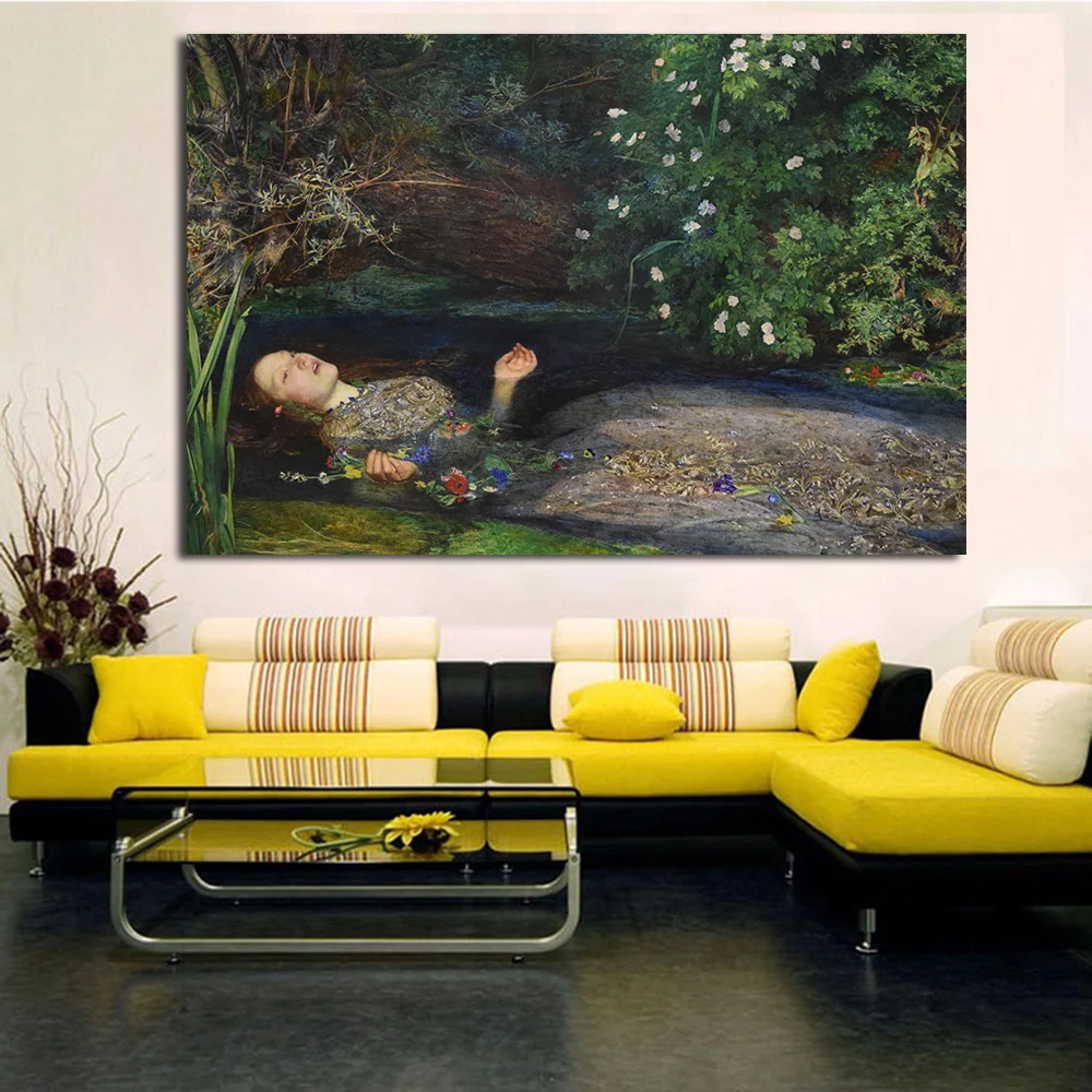 JQHYART Джон Эверетт Millais изображающий сцену утопающей стены хамлетта льва филии