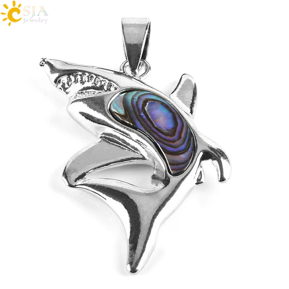 Подвески для мужчин и женщин CSJA подвески в виде дельфина из натуральной абалона