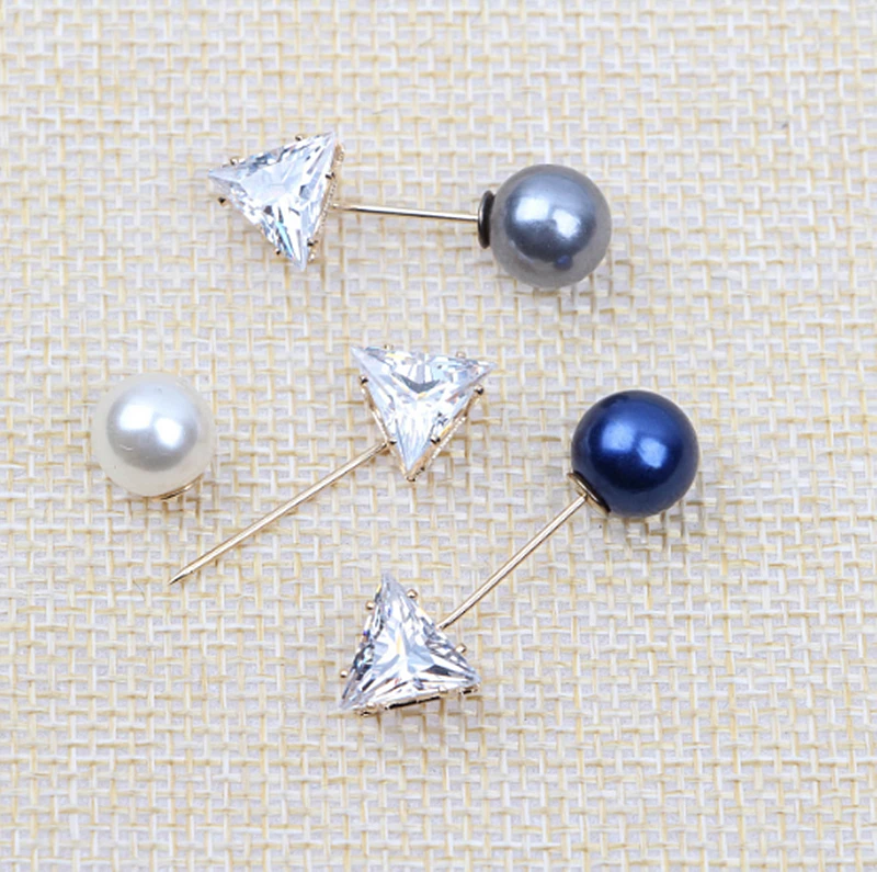 Imitation Pearl Sparkling Crystal Rhinestone Long Needle Brooch Pins &amp Brooches Women Suit Sweater Coat Shirt Pin Badge Jewelry |