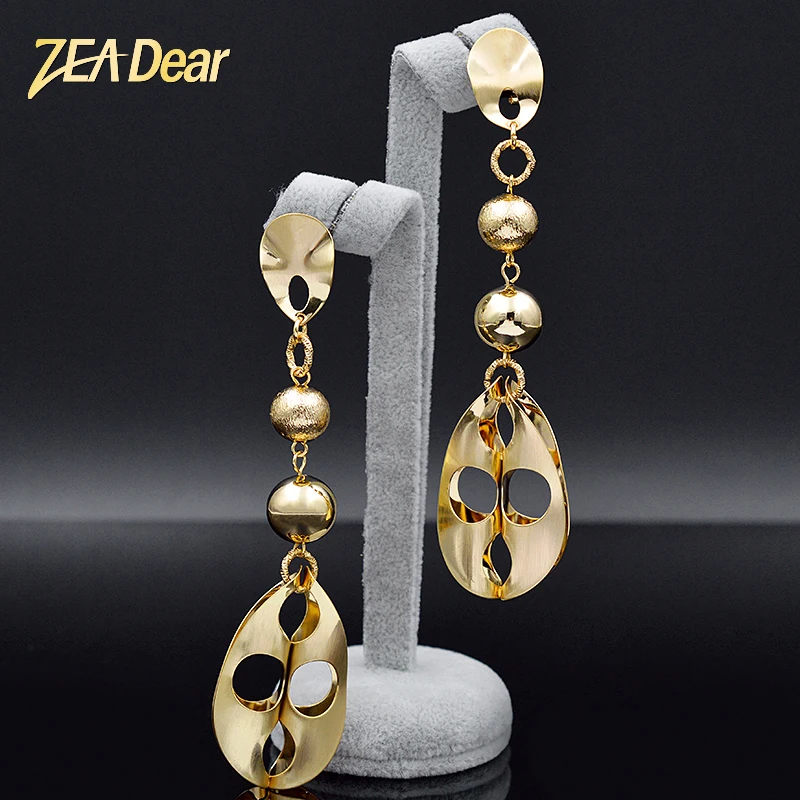 Женские длинные висячие серьги ZEA Dear модные большие для вечеринки ювелирные