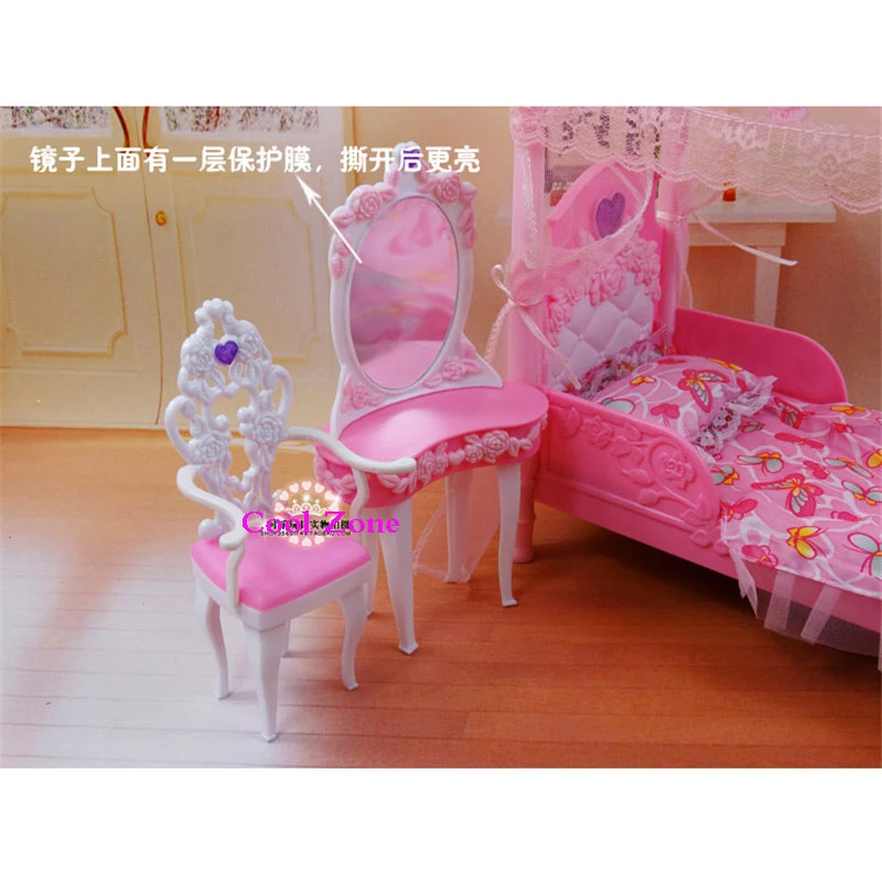 Миниатюрная мебель Dreamy Rose спальня для куклы Барби дом Классические игрушки