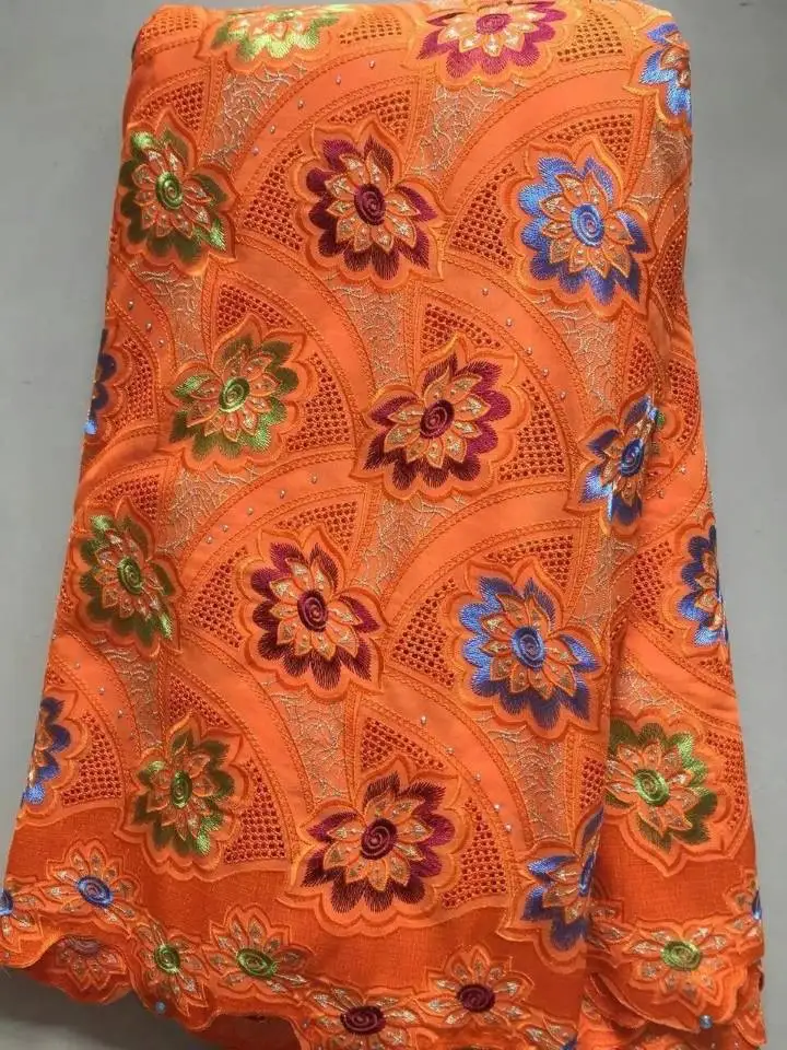 5Yards/pc Nice looking royal blue african cotton fabric and flower embroidery swiss voile lace for clothes LC7-1 | Дом и сад