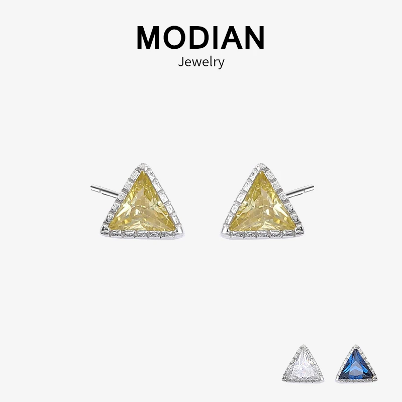 Modian новоприбывшие Reak 925 Стерлинговое Серебро треугольники прозрачный фианит с