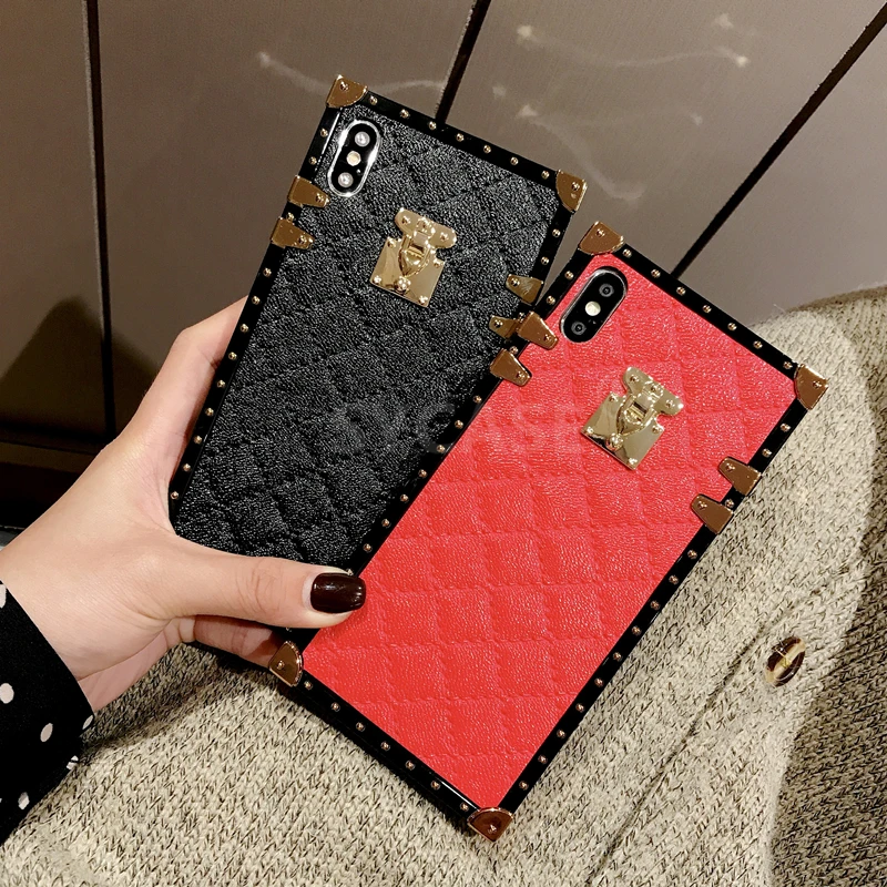 SYCASE из ромбов кожаный чехол для Samsung Galaxy S8 S9 S10 плюс S10Lite Note8 Note9 Модный квадратный