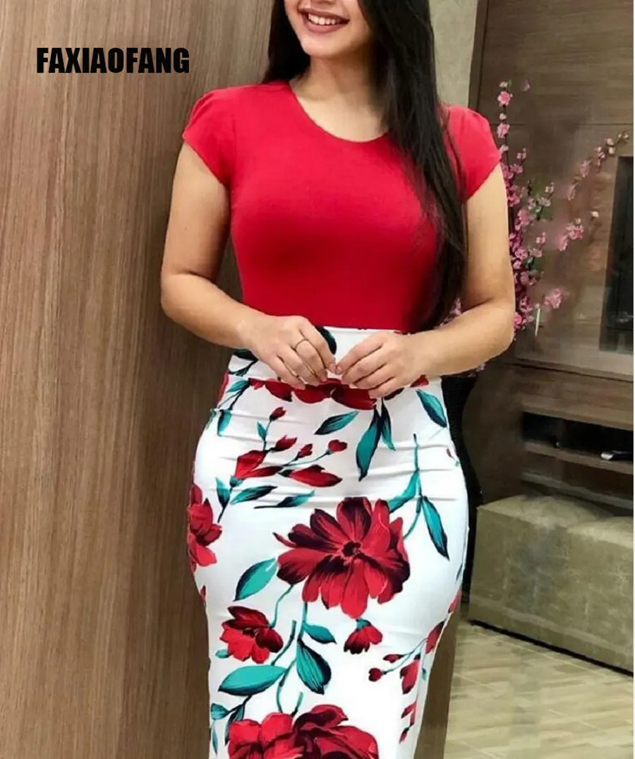 Облегающее платье на бедрах Сексуальное Милое Платье с принтом