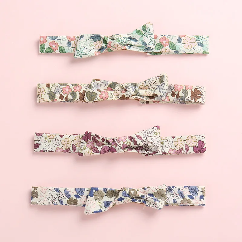 9 шт./партия хлопковые банты с цветочным принтом тюрбан головные уборы мягкие