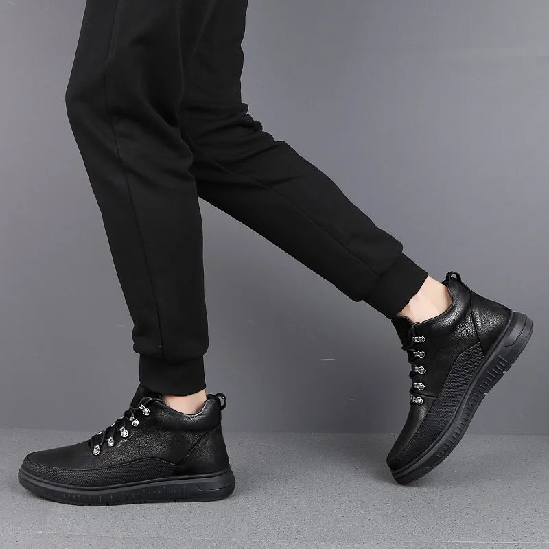Vosonca Men Shoes Genuine Leather Casual High-Top Boots High Quality | Обувь