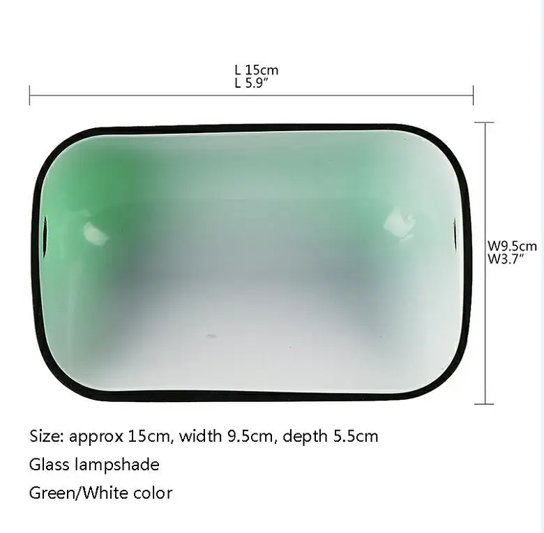 Green Jade green glass bankers яркая крышка лампы Bankers стеклянный абажур запасной Абажур размер L15 см W9.5 см - Цвет корпуса: Green