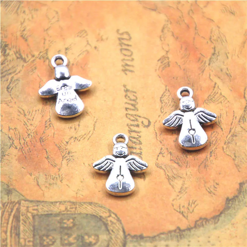 

20pcs/lot Angel charm Antique Tibetan silver Eres un angel Charms Pendant 13x17mm