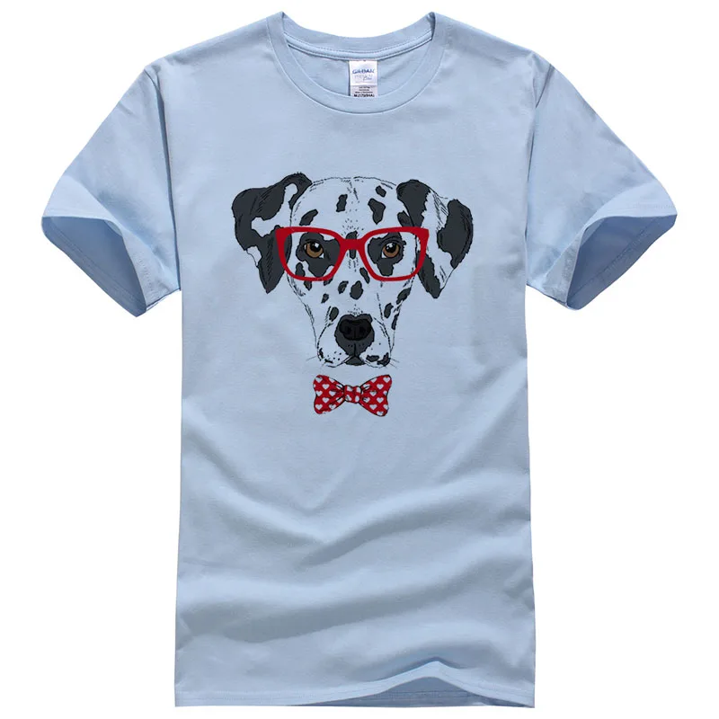2017 Модная хлопковая Футболка с круглым вырезом и принтом собаки мужские женские