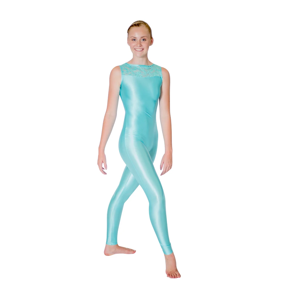 Light River Blue Женская майка для девочек с кружевной спинкой, комбинезон для гимнастики, танцев, йоги, черный, белый, красный, розовый, синий, желтый - Цвет: Light River Blue
