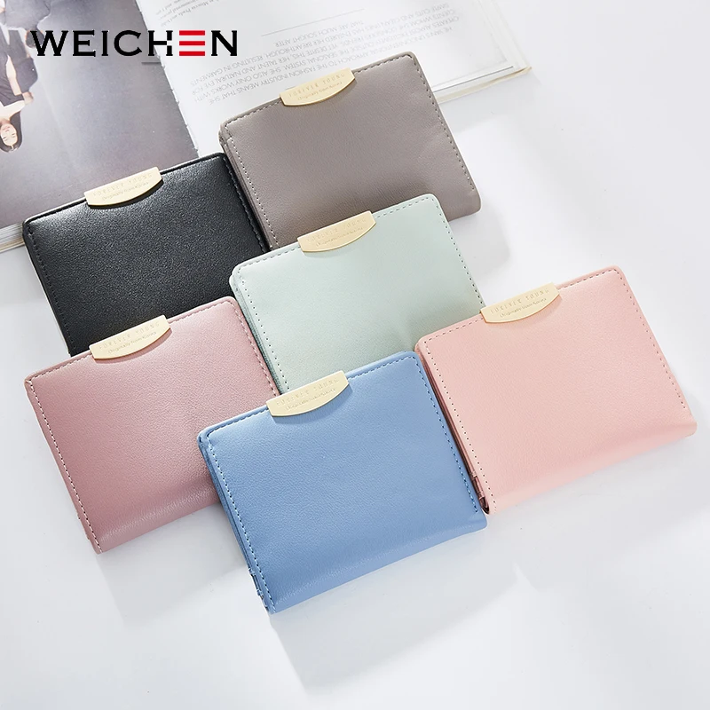 Weichen маленький женский кошелек однотонные простые женские короткие кошельки