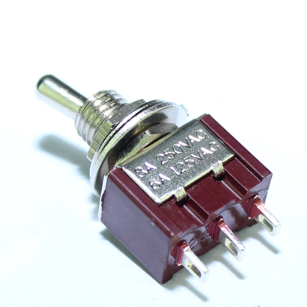 100 шт. MTS-102-C1 однополюсный тумблер 6 мм 3A 250VAC 6A 125VAC 3Pin SPDT 2 положения защелкивая мини на PCB тумблер