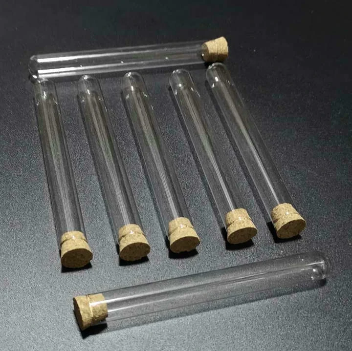 

24pcs/lot 13x100mm Clear Glass round bottom test tubes with cork stopper for kinds of Labs/schools glassware
