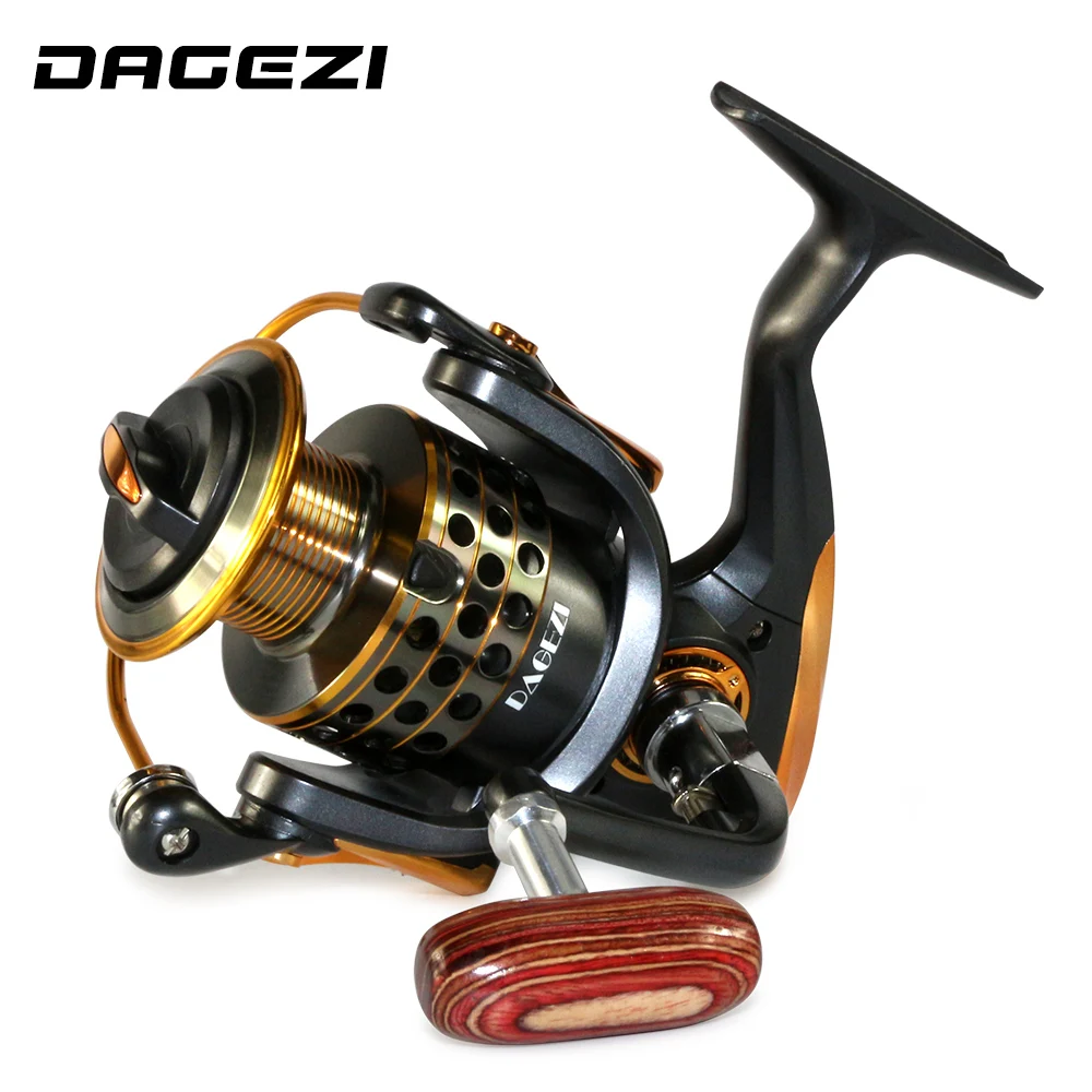 DAGEZI 13 + 1BB спиннинговая Рыболовная катушка полностью металлическая деревянная