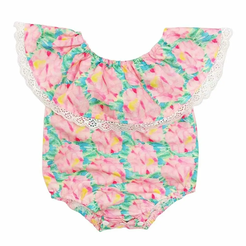 

Toddler Kid Baby Girls Clothes Ruffles Floral Fly Sleeve Romper Jumpsuit Bodysuit Summer Outfit Sunsuit Clothes