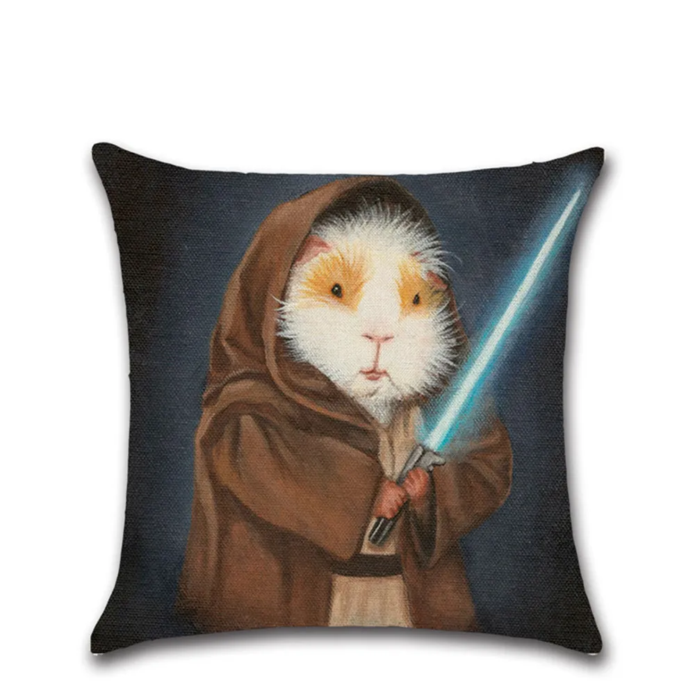 Lovely Cartoon Hamster Printing Pillow Case Cotton Linen Pillowcase Hand Painted Printed Covers Home Cases 45x45cm | Дом и сад