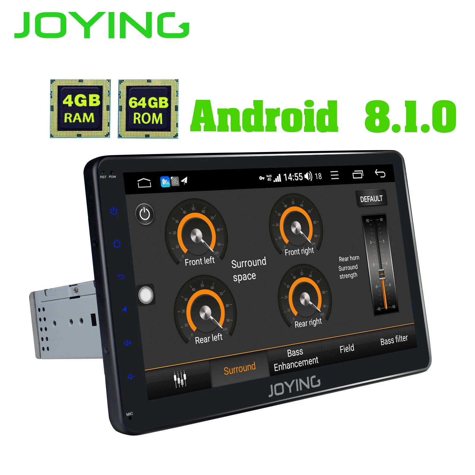 1" Android 8,1 один Din 1280*720 hd-навигатор для автомобиля стерео 4 Гб+ 64 Гб Встроенный 4G модем DSP беспроводной Carplay головное устройство без DVD плеера