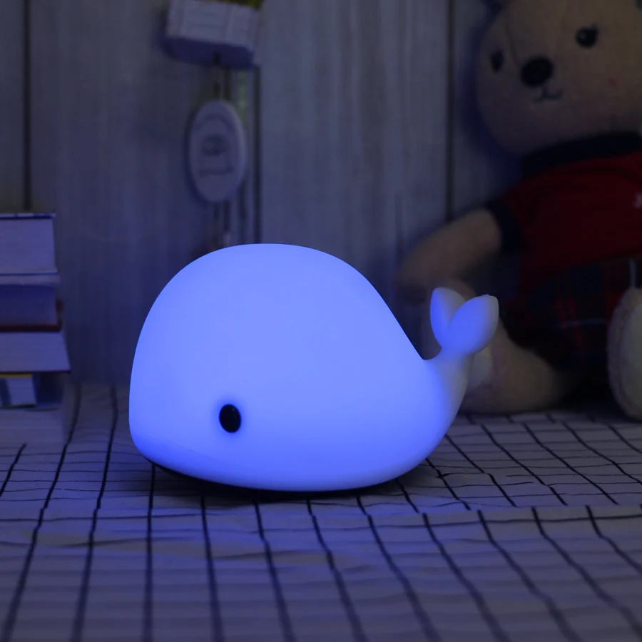 Светодиодная настольная лампа Dolphin силиконовая с usb зарядкой подарок для детей