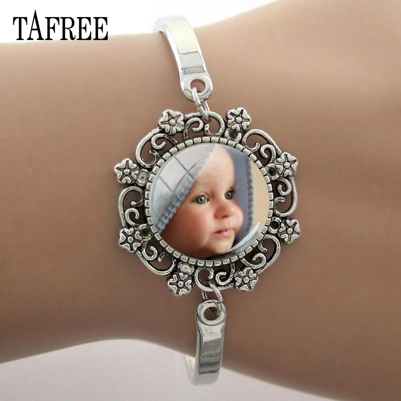 15silver TAFREE индивидуальные фото текст браслеты ручной работы семья ребенок папа мама брат сестра друзья браслет ювелирные изделия NA01 - Окраска металла: 15silver