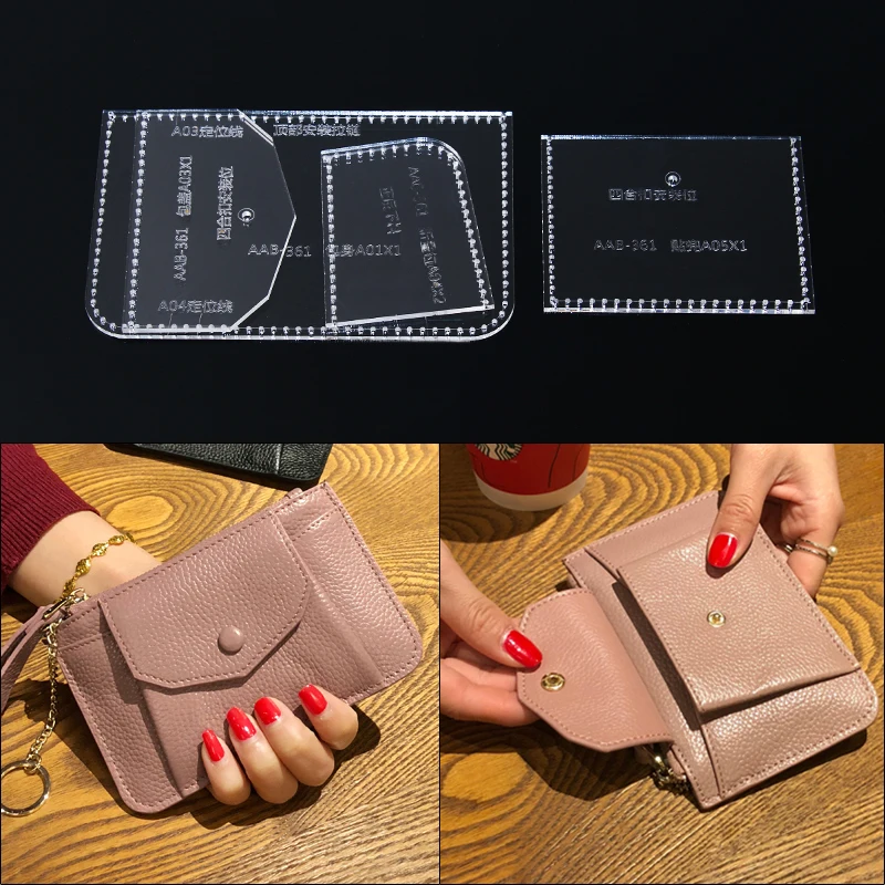 1 компл. Акриловый трафарет женский кошелек шаблон для DIY кожа ручной работы ремесло мешок швейный узор 14*9*1 см