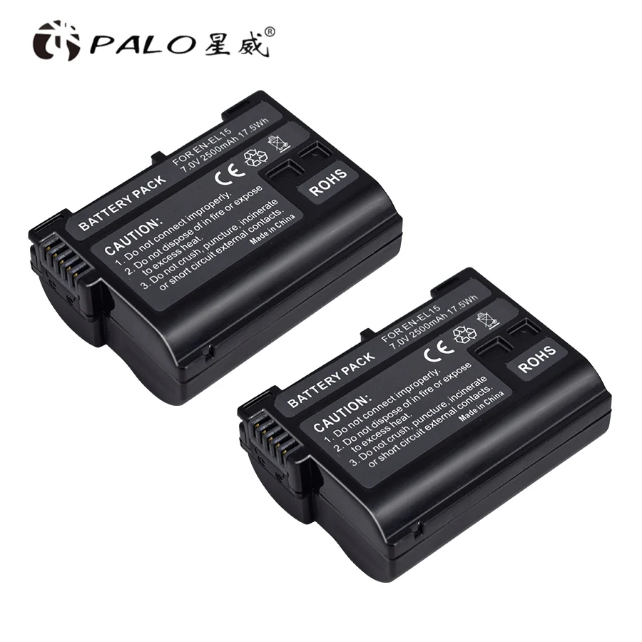 2pcs Пало 1 шт полностью декодируется 2500 mah EN-EL15 EN EL15 EL15 Камера Батарея для Nikon D600 D610 D800 D800E D810 D7000 D7100 D7200 V1 - Цвет: 2pcs