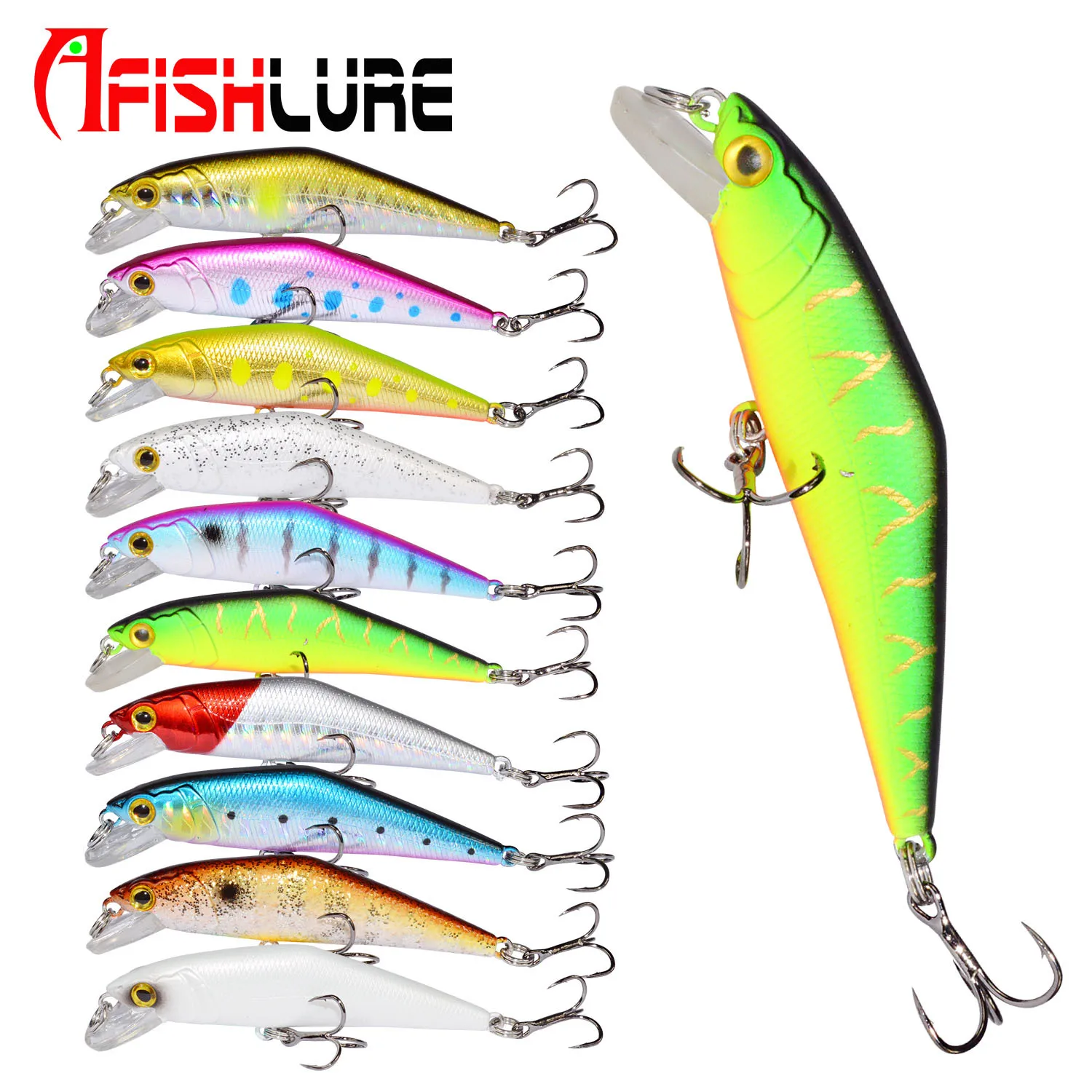 

Afishlure 66mm/8g Minnow Lures Sinking Hard Baits Iscas Artificial Pesca Leurre Peche Lure Wobblers D Contact