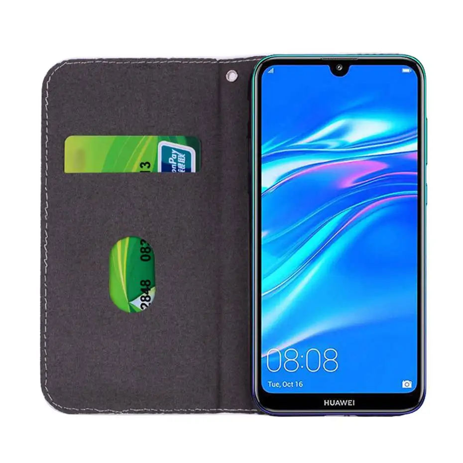 Блестящий чехол-кошелек из искусственной кожи с откидной крышкой для Huawei Honor 8C 8 C