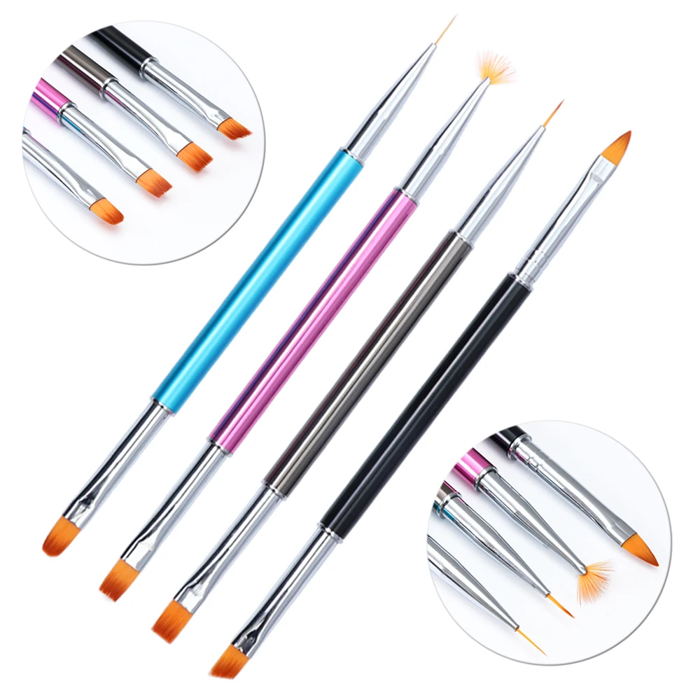 Nail Brushes Drawing Painting UV Gel Polish Flower Line Fan Flat Top Pen Builder DIY Decoration Manicure Tools Access JIP06|Кисти для