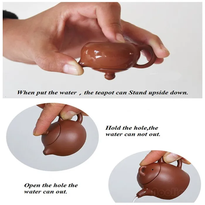 Фиолетовый Глиняный чайный горшок на палец маленький карманный набор для