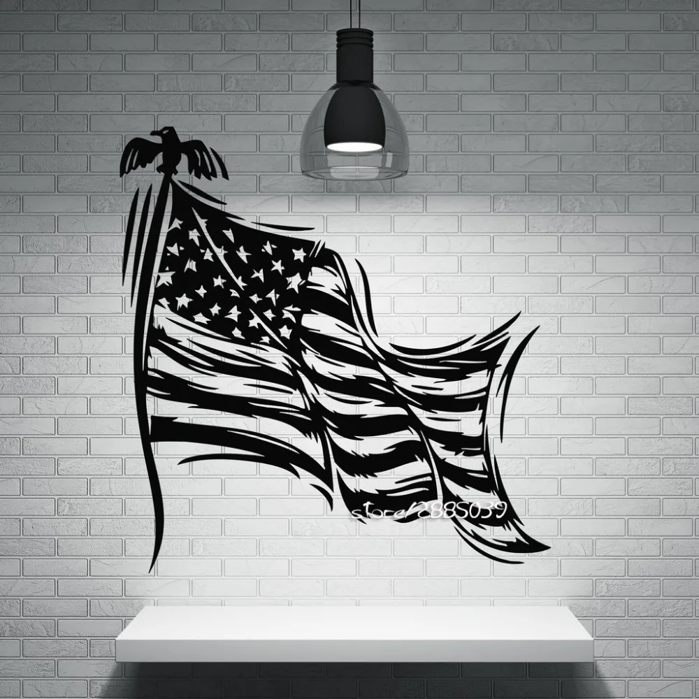 

Отечественной декор настенные стикеры в виде звезд полосатый символ Государственный Флаг США стены отличного качества обои плакат SA848
