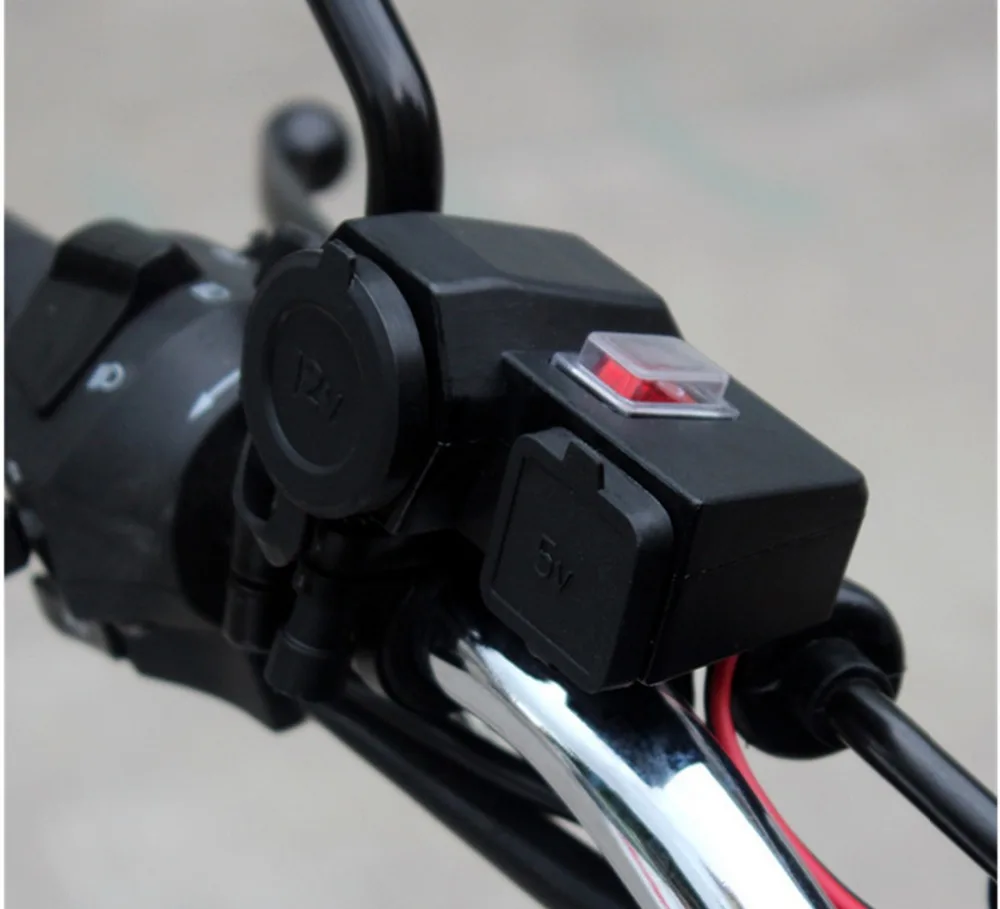 Мотоцикл Водонепроницаемый двойной 5 в USB телефон GPS зарядка 12 В мотоцикл