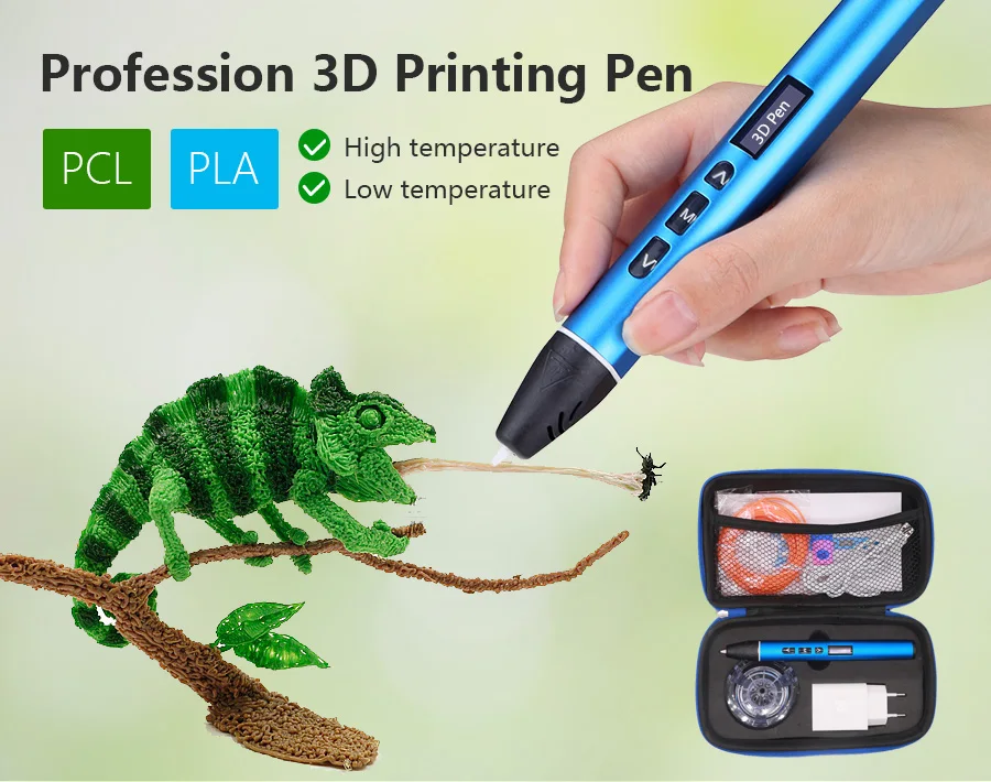 3d Ручка для 3d-печати с 1,75 мм PLA/PCL нитью, высокой температурой и низкой температурой, USB вход питания низкого напряжения безопасности