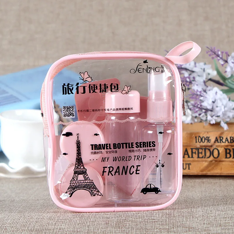 

8 Pcs/Set Mini Plastic Cosmetics Container Transparent Empty Bottle for Travel NShopping