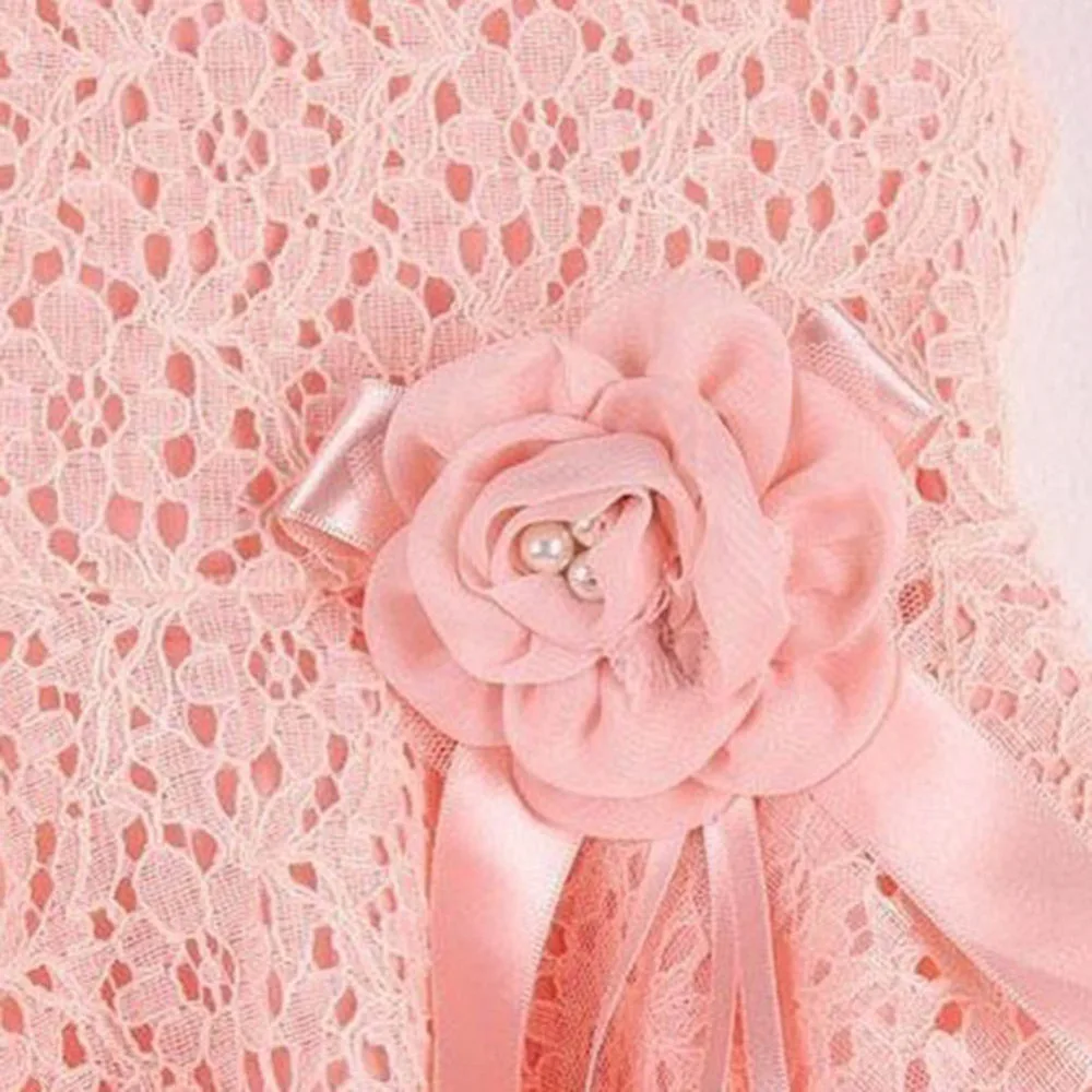 Праздничные кружевные платья с бантом для маленьких девочек платье принцессы на