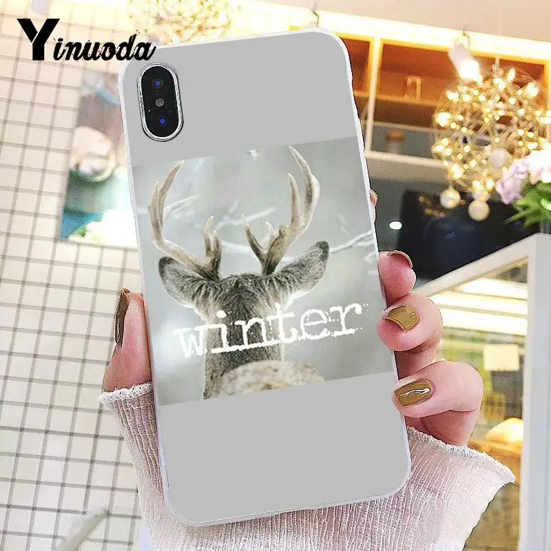 Yinuoda Снежный Олень зимний лес Новинка чехол для телефона Fundas для iPhone X XS MAX 6 6S 7 7plus 8 8Plus 5 5S XR 10 Чехол