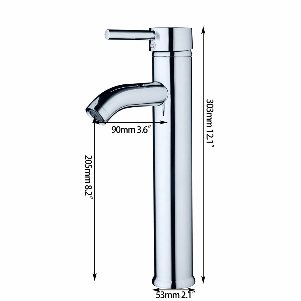 KEMAIDI тонкий новый ванная комната стекло крепление на палубе высокий умывальник