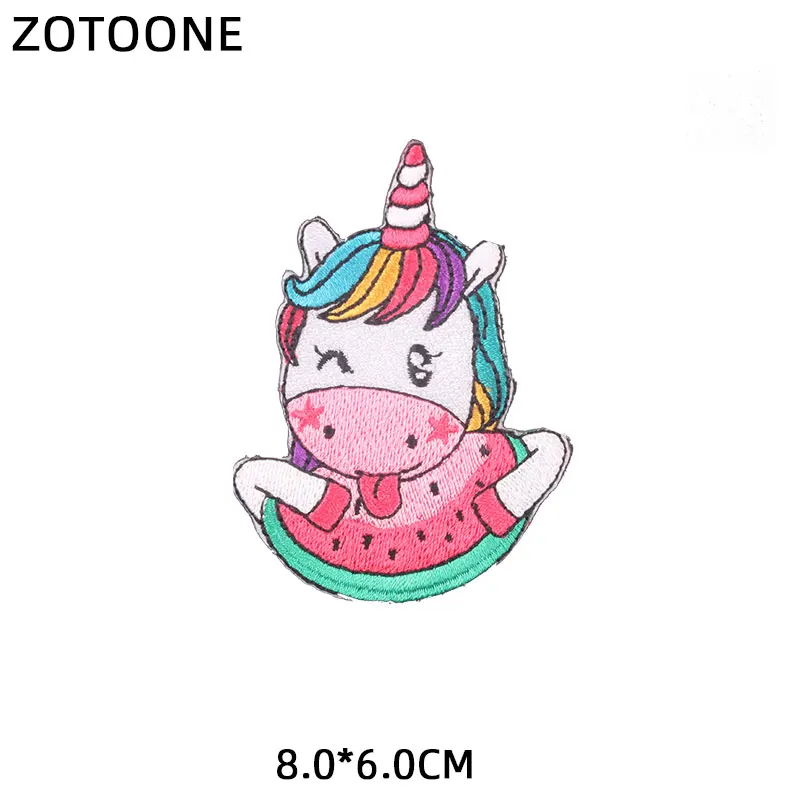 ZOTOONE гладить на нашивки в форме единорога для полосатая одежда с вышивкой сделай