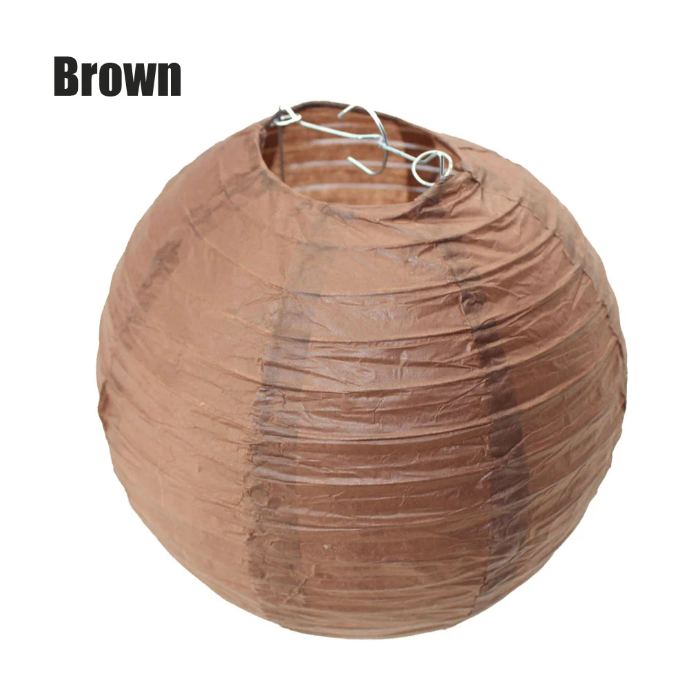 brown 10 шт./лот " 8" 1" 12" 1" 16" белый/розовый 20 цветов круглые бумажные фонари для свадебной вечеринки украшения церемонии подвесные фонари - Цвет: brown