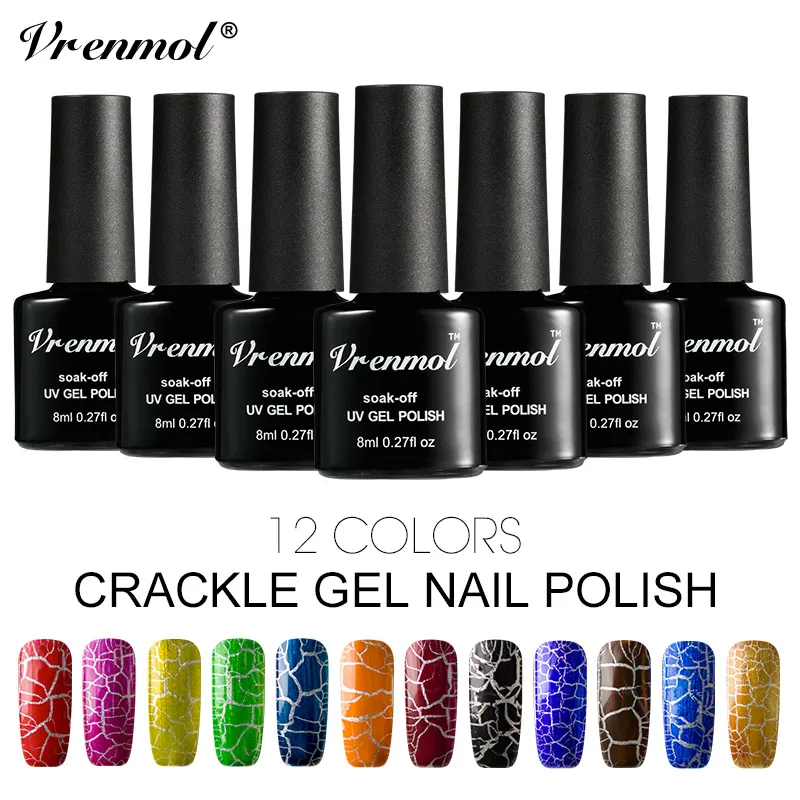 Vrenmol ноготь с эффектом трещин лак для ногтей Дизайн Краска эмаль DIY гель Esmaltes Crackle