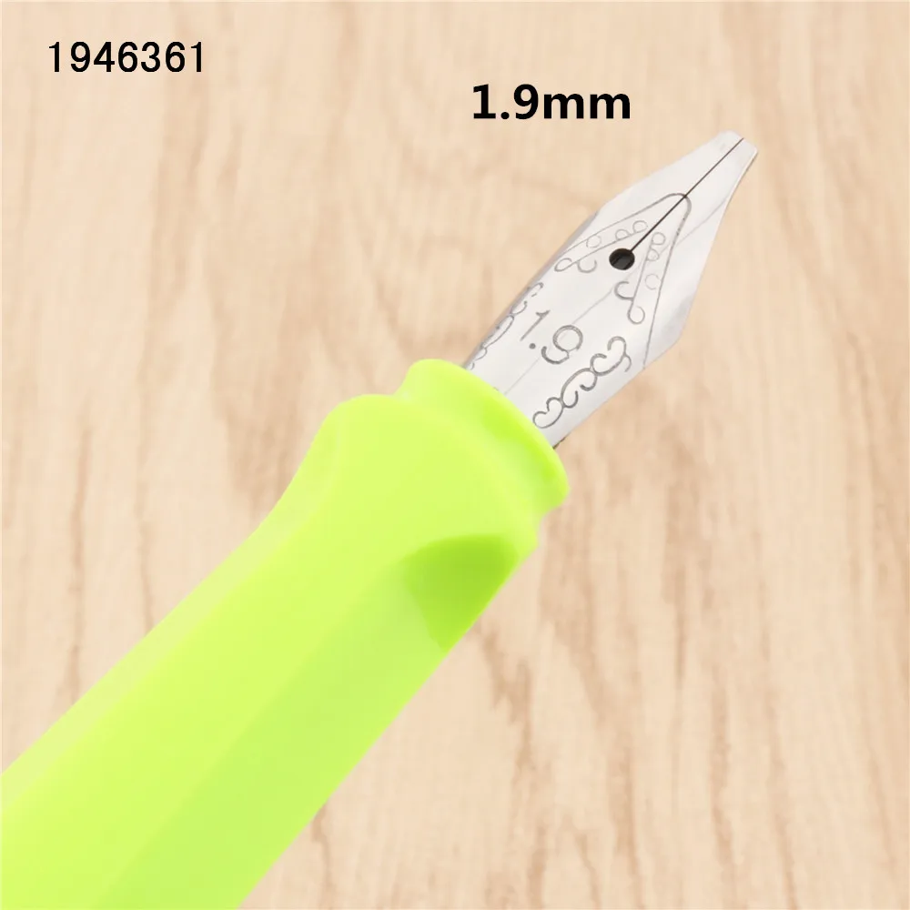 1.9mm Jinhao 871 Fluorescent green Gothic parallel the art flower body art Flat Tip Vinyl Tibetan Arabic Student office Fountain Pen - Цвет: 1.9mm