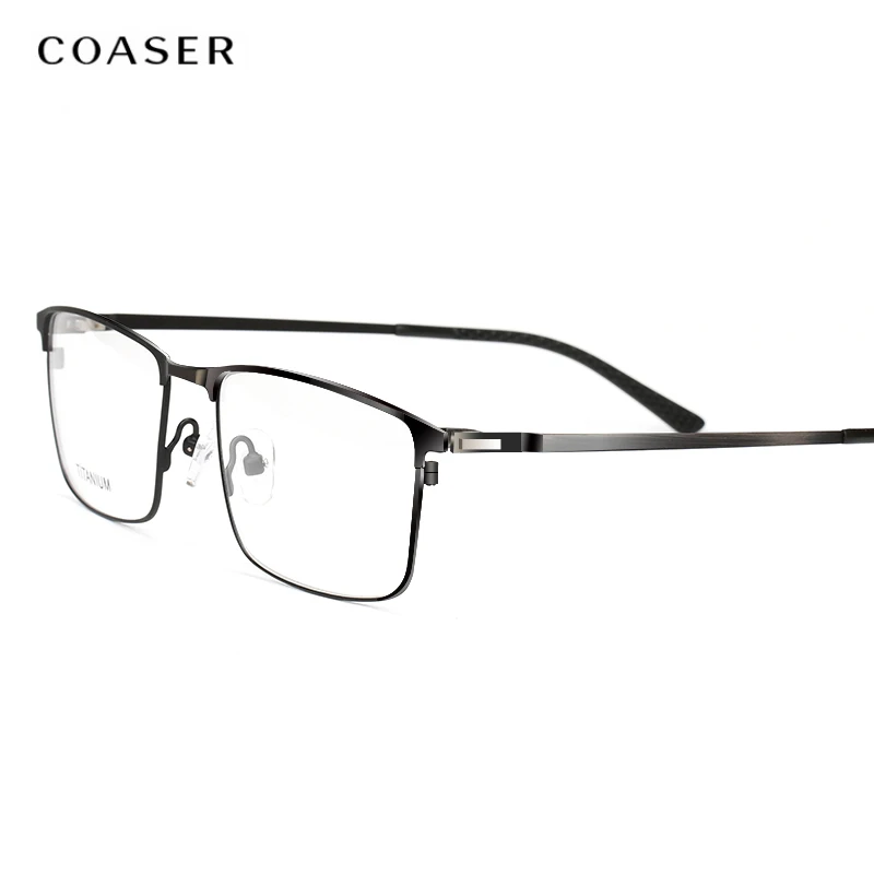 Титановая оправа для очков мужские суперлегкие квадратные деловые очки - Фото №1