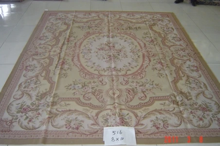 Бесплатная доставка 8 'x 10' Aubusson ковры ручной работы шерстяные бежевые и