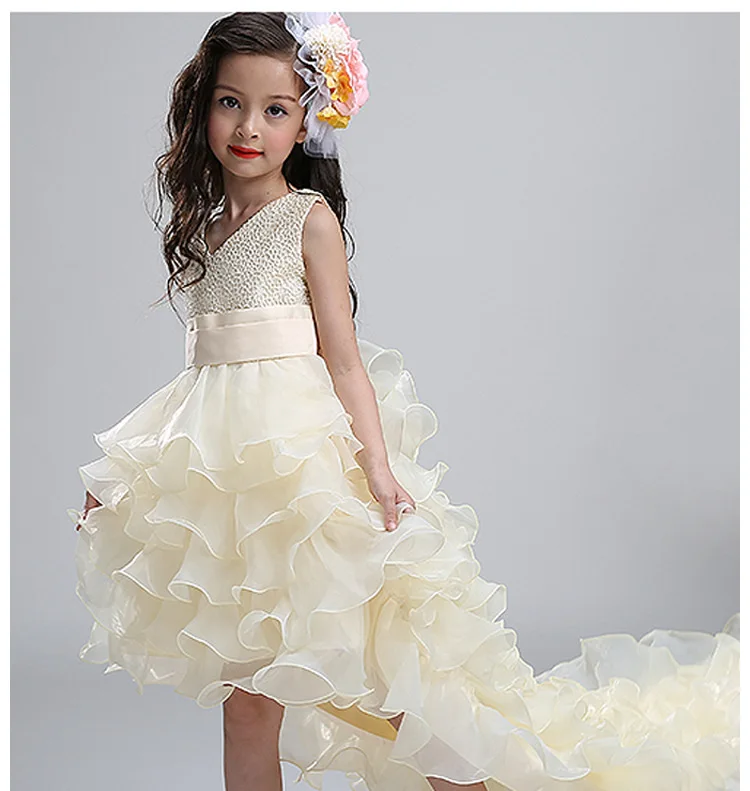 Платье наивысшего качества с цветочным рисунком на свадьбу для девочек бальное