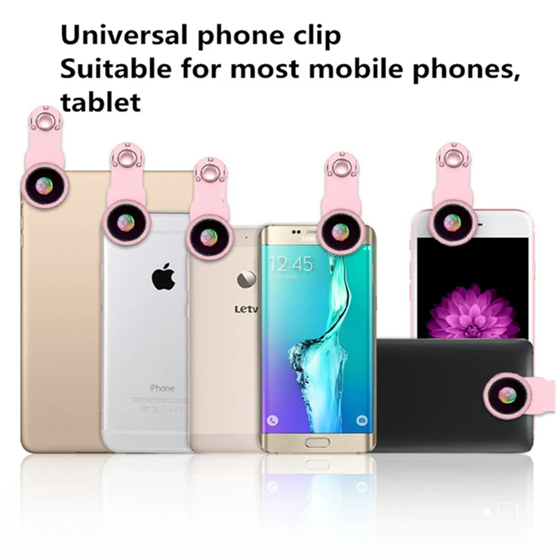 Fisheye Lens For Cellphone 180 Degree fisheye Camera Super Wide angle Macro HD 3 IN 1 Mobile Lenses xiaomi note 5 Pro Len | Мобильные