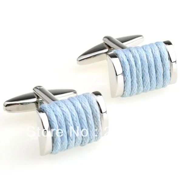 Новинка Веревка Дизайн синий Запонки мужские классические Бизнес свадебные