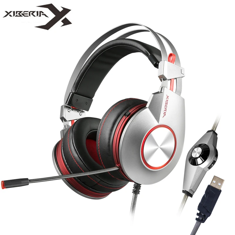 XIBERIA K5 USB игровая гарнитура для ПК игровые стереонаушники с объемным звуком и